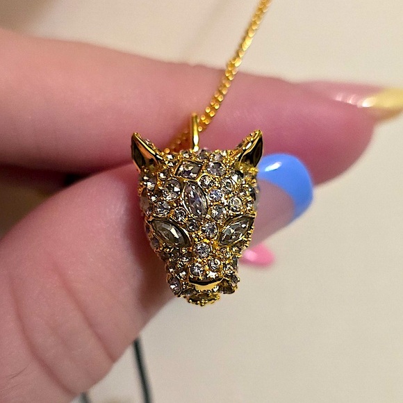 Alexis Bittar gold encrusted panther pendant necklace - NWT 16”
